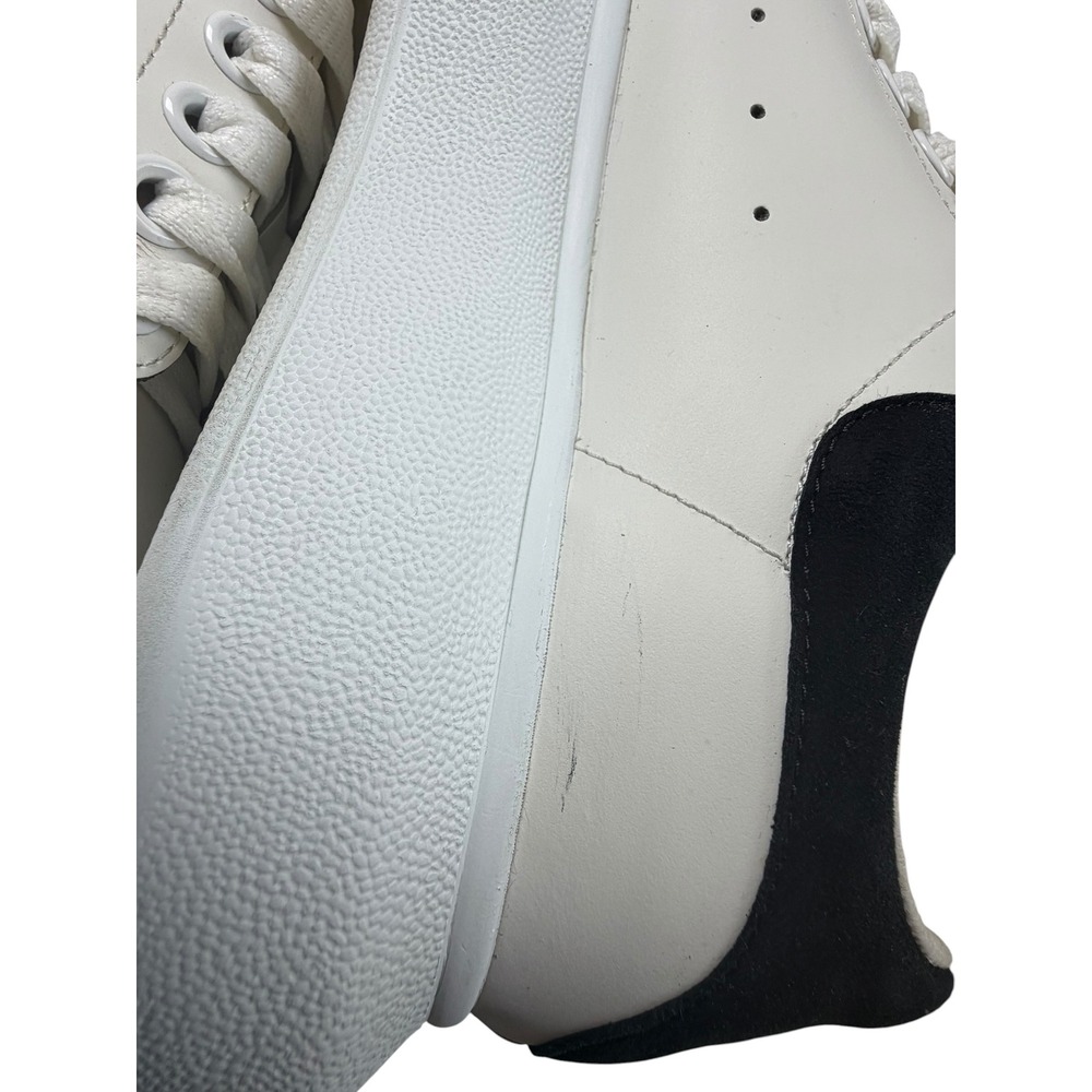 Alexander McQueen White Leather Sneakers with Black Heel - Picture 8 of 16